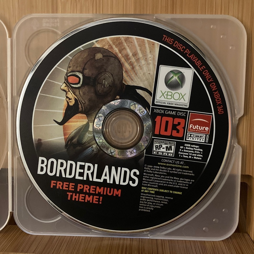 Borderlands Xbox 360 demo disc